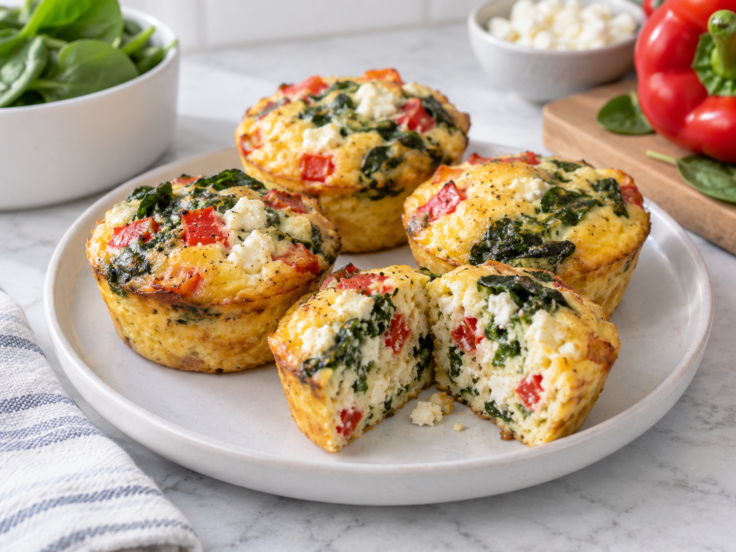 Spinach Feta Egg Muffins