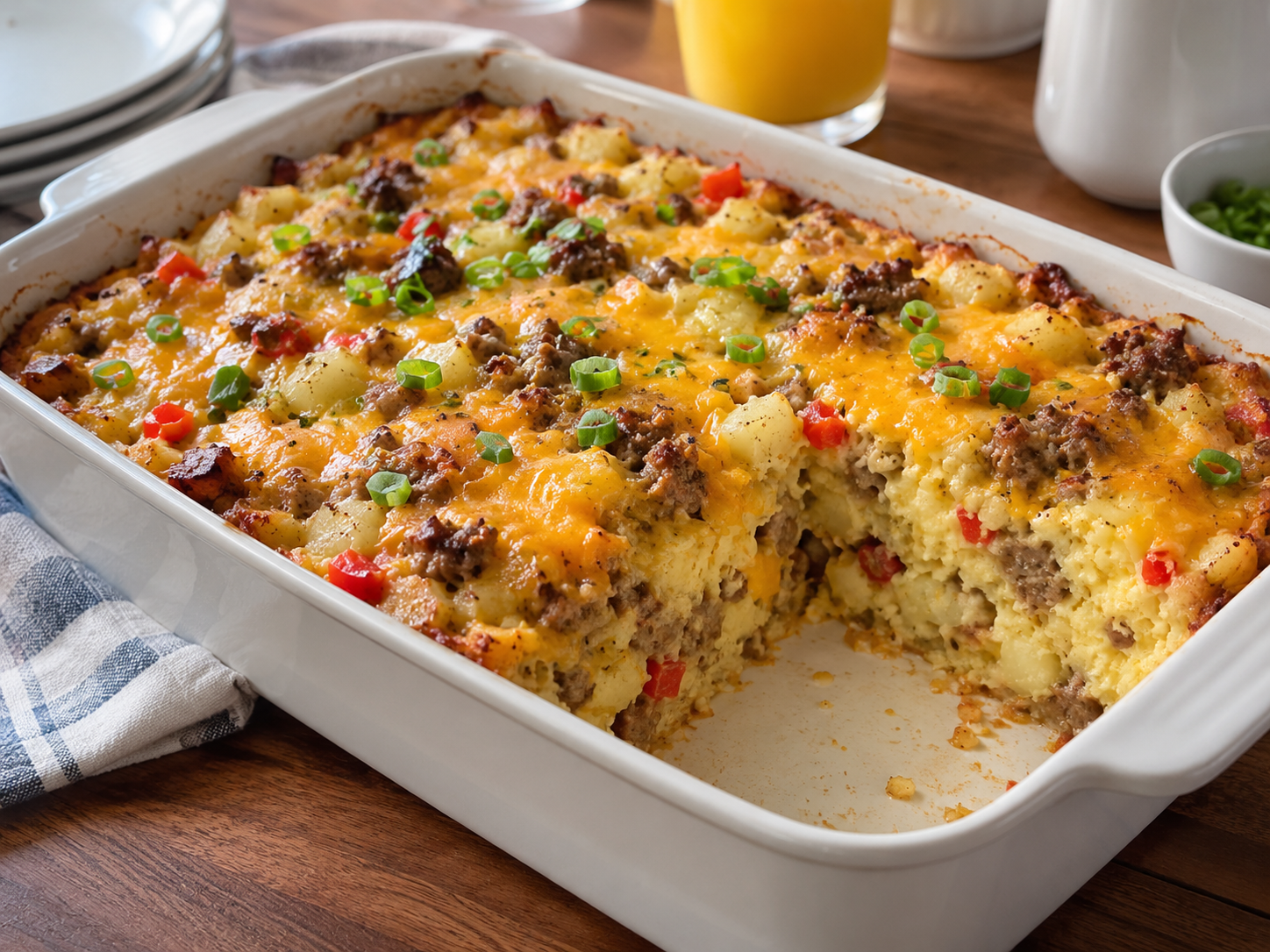 Southern Sausage, Egg & Potato Breakfast Casserole