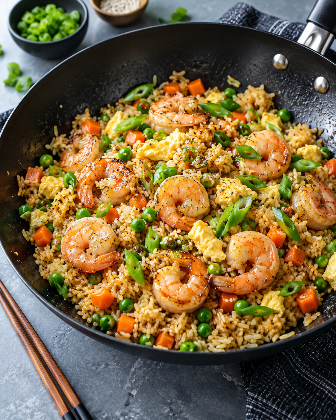 20-Minute Garlic Butter Shrimp Fried Rice