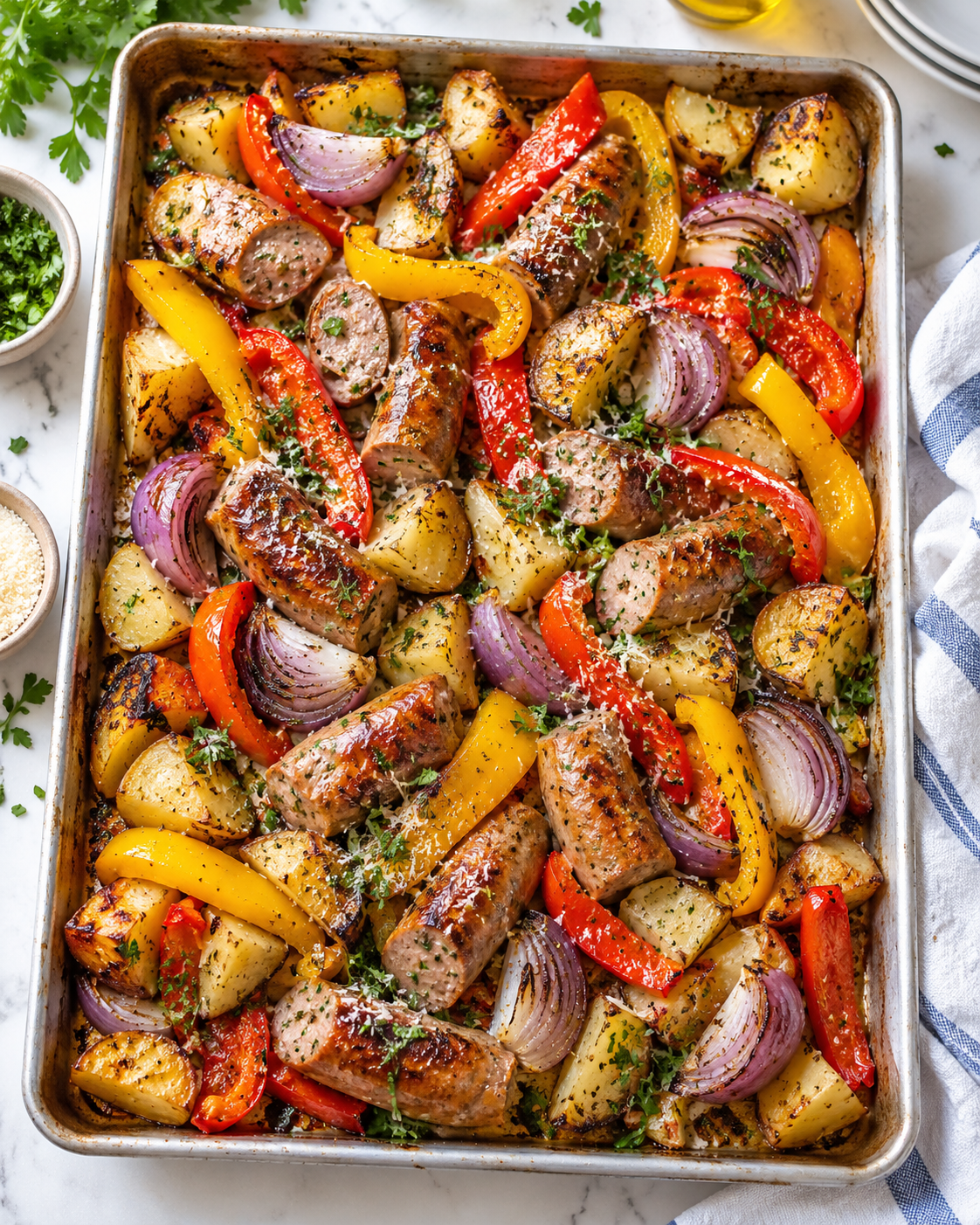 Sheet-Pan Italian Sausage, Peppers & Potatoes